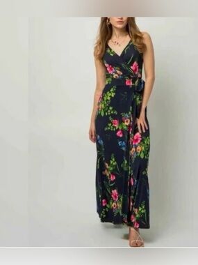 le lis ranada faux wrap knit maxi dress Le Lis | Dresses | Le Lis Ranada Navy Floral Faux Wrap Knit Maxi Dress Large Nwt Stitch Fix